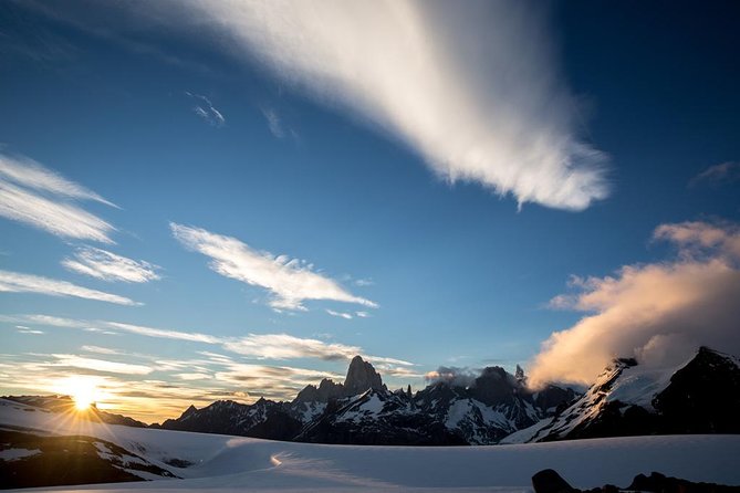 Image of a large blue glacier in Patagonia, South America